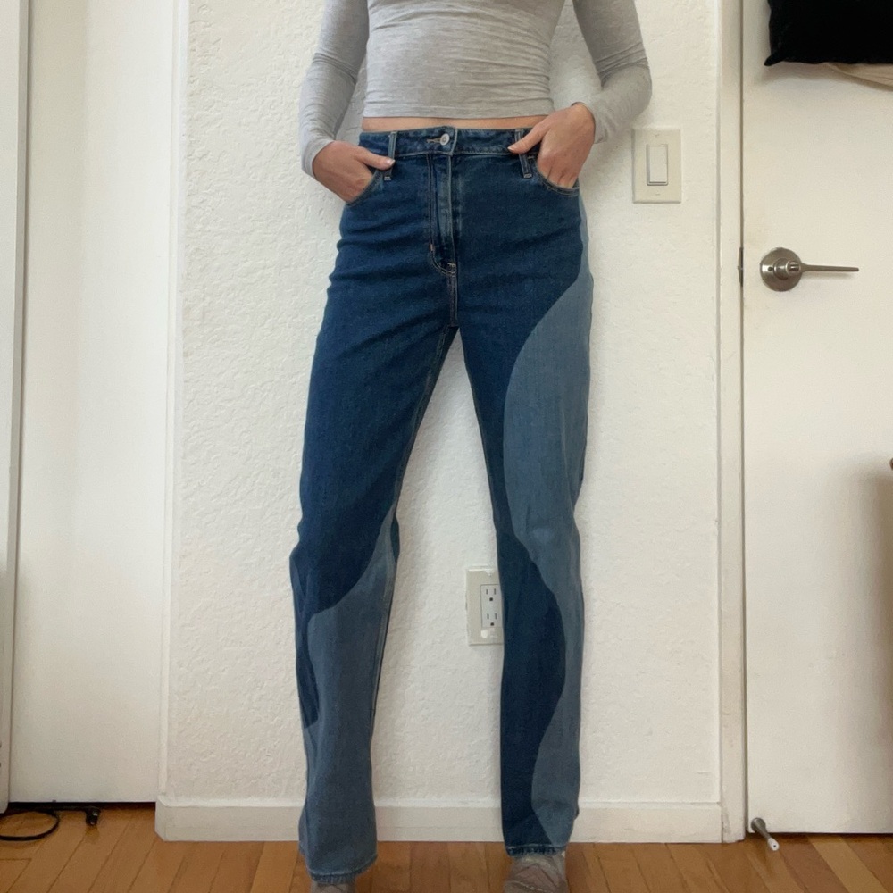Women’s Blue Two Tone Jeans